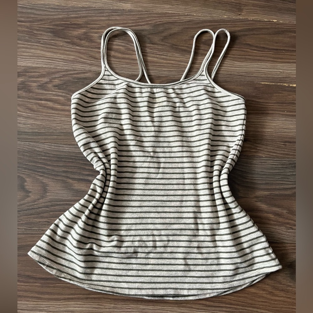 Signature Studio Cream & Black Striped Double-Strap Camisole